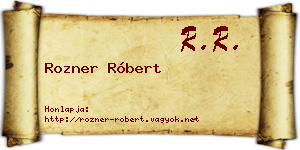 Rozner Róbert névjegykártya