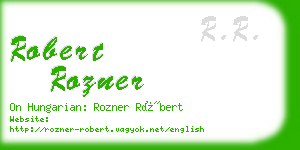 robert rozner business card